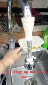 Đầu vòi rửa chén tăng áp nối dài xoay 360 độ Có Van Thay Đổi chế Độ Nước - Đầu vòi rửa bát thông minh - Tăng nhanh tốc độ rửa chén bát nhờ áp lực nước tăng lên gấp 200%