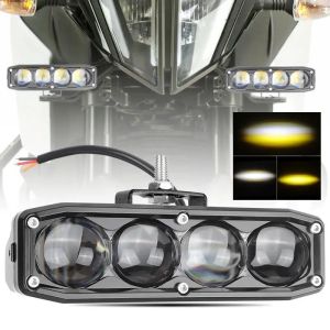Ultra-Bright Dual-Color LED Light Bar for Cars Motorcycles SUVs – Waterproof Off-Road Spot/Flood Beam with Yellow-White Switchable Light (3000K/6000K)