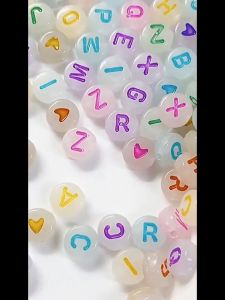 100pcs 4x7mm Acrylic Letter Beads Bead Flat Loose Spacer Alphabet Round Beads for Bracelet Jewelry Making