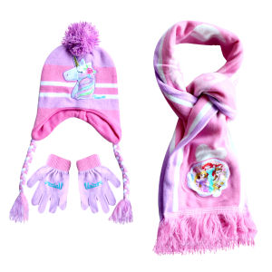 BLOKEES | New Autumn Winter Children Hat Elsa Anna Classics Princess Cartoon Cap Scarf Hat Glove Warm Knitted Hat Girl Christmas Hat
