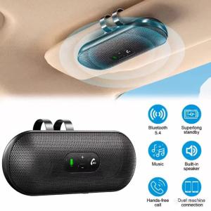 kebidumei | V5.4 Bộ Loa Rảnh Tay Bluetooth Trên Ô Tô Bộ Kẹp Tấm Che Nắng Bộ Thu Âm Thanh Không Dây Loa Ngoài Máy Nghe Nhạc MP3
