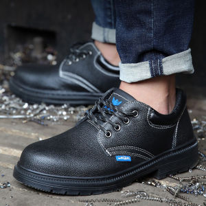 💙 ส่งเร็ว รองเท้าเซฟตี้ รองเท้าเดินป่ากลาง ป้องกันการชนกัน ป้องกันการเจาะ อุปกรณ์สำหรับความปลอดภัย