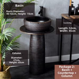 Outdoor Pedestal Integral Wash Basin