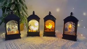 Đèn LED Di Động Bí Ngô Lâu Đài Ma Đèn Lồng Jack-O-Lanterns Halloween Trang Trí Tiệc Treo Ngọn Lửa Ngôi Nhà Ma Ám Đạo Cụ Quà Tặng