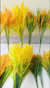 Cây Lúa nhân tạo chín vàng có 7 nhánh dài 40cm trang trí