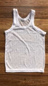 Singlet Putih Anak Motif Bolong Umur 0-10 Tahun