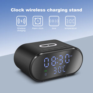 Digital Alarm Clock 15W Wireless Charger  for iPhone 16 15 14 13 12 Pro Max Plus  for Samsung S25 S24 S23 S22 S22 .