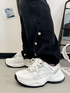 Global Silver Dad Shoes Casual Breathable round Toe Mens Sports Shoes Mesh Upper Fashionable Autumn Winter New Style