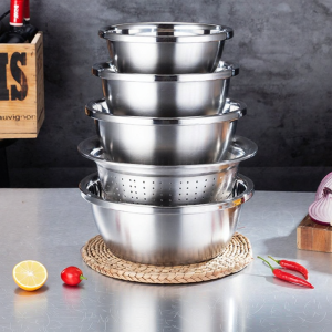 Rice Strainer Wash and Mix Bowl Set 304 Stainless Steel
