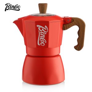 BINCOO Double Valve Moka Pot with Stove Household Small Coffee Pot Set Italian Small Coffee Maker 2Cups