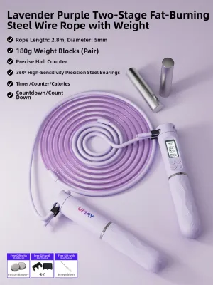 Umay(佑美) | Weighted Ropeless Skipping Rope for Professional Fat Burning Exercise Counting Adults Students