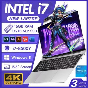 15.6" Intel Core i7 8500Y Laptop Computer PC 16GB DDR4 1TB SSD i7 Laptops Windows 11 Pro Office Fingerprint Unlock Notebook PC