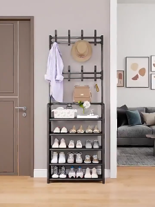Shoe Rack Organizer Shoes Rack Shoes Organizer with Storage Multifunctional Floor Coat Rack Hat Rack Indoor