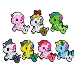 New Hot Toys TUnicorn Girl 1-15pcs Shoe Charms Cute Little Horse PVC Shoe Accessories Decoration Party Kids Xmas Halloween Gifts