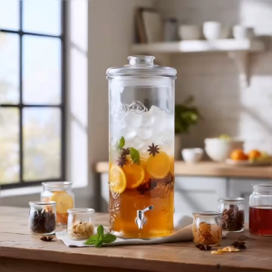 Bình Ngâm Rượu Thủy Tinh Cao Cấp 25L Có Vòi Chiết - Họa Tiết Rồng Nổi Tinh Xảo - Bình Đựng Nước Hoa Quả