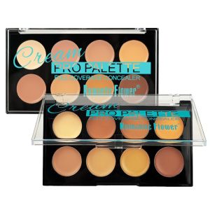 คอนซีลเลอร์สีเต็มรูปแบบ 8 สี 3-in-1 Contour สีสดใสที่ถูกต้องกันน้ําแต่งหน้าสําหรับ Dark Circles & Redness