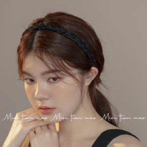 Womens 2025 New Face Washing Hairband High Cranial Top Versatile Outdoors Childrens Headband Fashionable Alloy Embedded Artificial Gem