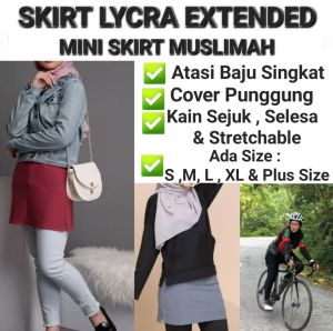 Skirt Lycra (Straight Cut ) Mini Skirt Extended Skirt Mini skirt muslimah