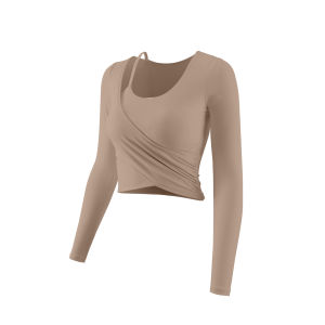 Womens Yoga Sportswear Long Sleeve Training Pilates Fitness Clothes with Chest Pad High Aesthetic Value Autumn New Arrival