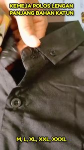 Kemeja Pria Dewasa Polos Lengan Panjang Hitam Formal Casual Jumbo