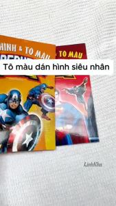 Sách Dán Hình Và Tô Màu Siêu Nhân Superhero - Superman - Hulk - Capyain America - Batman - Wonder Woman (Minh Thắng)