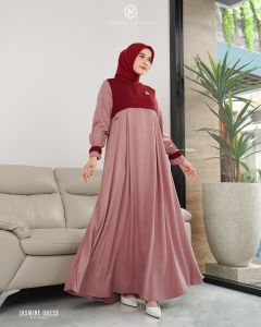 HANAN & JASMINE DRESS MAM FAMSET by Nadheera luxury Dress gamis muslim rayon premium motif busui wudhu frendly gamis muslim wanita terbaru