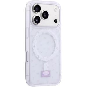 KVZUVUU | Apple 17 Phone Case Purple Floral Design Semi-Transparent Matte Magnetic Wireless Charging Simple New Style