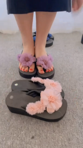 Slip-On Shoes Slipper women summer fashion handmade floral sandals