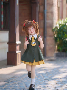 Original Design Summer Cartoon Cute Girl Baby Sakura Cosplay Dress Childrens Clothing Polyester Fiber Female Kids Dress