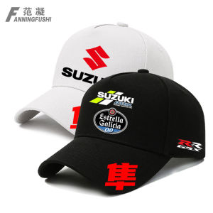 New Suzuki Motorcycle Racing Hat Mens Stylish Outdoor Riding Sunshade Baseball Cap Duckbill Hat Casual Cotton Geometric Pattern