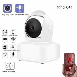 Camera IP PTZ WIFI 5MP Trong Nhà Thông Minh Không Dây Hỗ Trợ Mạng CCTV Tích Hợp Âm Thanh Hai Chiều Xoay Nghiêng Cổng RJ45 Tương Thích Với iOS/Android