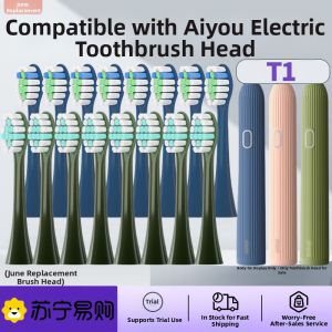 Electric Toothbrush Head Compatible with APIYOO T1 Roman Column Design Deep Cleaning Adult Hardness Level Replacement Brush Head