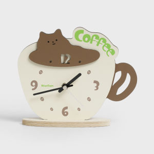 Creative Clock Decorative Accessories Cat Coffee Cup Tabletop Decorations Living Room Entrance Modern Simplicity Home Decor