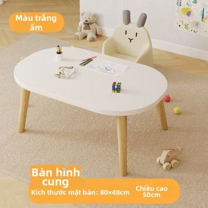 LIWAN | Bàn Đa Năng Dễ Lắp Ráp cho Học Tập Viết Đọc và Chơi Đồ Chơi với Chân Gỗ