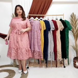 DRESS BRUKAT JUMBO DRESS KONDANGAN WANITA LOANA BIGSIZE