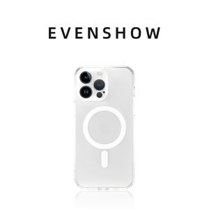 เคสโทรศัพท์แบบซับแม่เหล็กโปร่งใสพร้อมขาตั้ง เข็มขัดรูปกล้องแบบครอบเต็ม เคสโทรศัพท์มือถือ Apple iPhone 13/14/15 pro Max ระดับไฮเอนด์