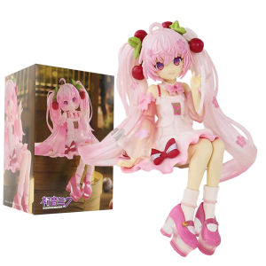 Bandai | Action Figure Stock FuRyu Noodle Stopper Hatsune Miku -Sakura Miku 2025 Ver 14CM- PVC Anime Action Figures Model Collection Toy