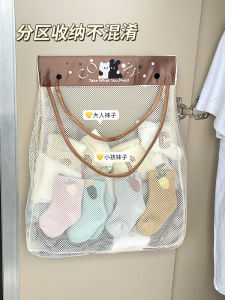 Socks Storage Net Bag: Velcro Closet Door Rear Organizer for Home & Dormitory