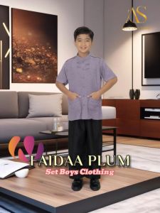 BAJU ANAK BOY STELAN NIBRAS ALESHA KOKO BLUE / BAJU STELAN NGAJI ANAK LENGAN PENDEK DAILY OUTFIT CASUAL & CUTE
