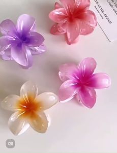 Kẹp tóc hoa sứ Doudou Cặp tóc Kẹp càng cua nhiều màu sắc phong cách Hàn Quốc Hawaii 7.5cm tóc dày thời trang ZJ026