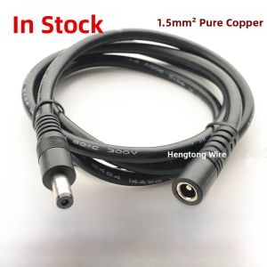 High Power 1.5 Square Full Copper 12V Extension Cable DC5.5*2.1 Male And Female Power Connection Line 1/5 Meter Durable