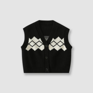 Childrens Knitted Sweater Set Girl Baby Vest Shorts Two-Piece Set Little Girl Fashionable Autumn Clothes Cotton 100% Korean Style