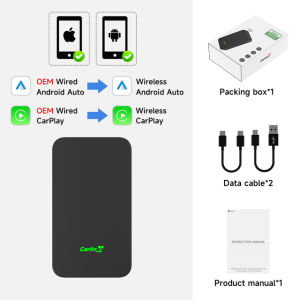 Carlinkit 5 2air Mini Ultra Wireless CarPlay Android Auto Wireless Box 2in 1 Adapter 2-Channel Work Waze Spotify 5.8Ghz WiFi GPS