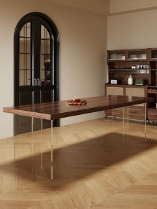 PAMEDI | Antique Style Modern Chinese Office Acrylic and Wood Floating Table