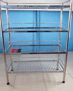 SVS ชั้นวางของสแตนเลส4ชั้น ชั้นตะแกรง 4 ชั้น ขนาด ก50xย190xส150 ซม. ชั้นวางของ ชั้นคว่ำจาน สแตนเลสเกรด 304 ชั้นสเเตนเลส ชั้นตะแกรงซี่ ชั้นวางของ(SVSสแตนเลส SVS Stainlessชั้นสแตนเลสSVS ครัวสแตนเลส เครื่องครัวสแตนเลส)