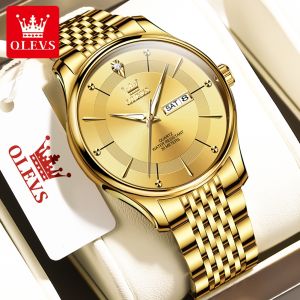 OLEVS Watch For Men Sale Original With Box Waterproof 2024 High Fashion Quartz Watch Stainless Strap Men Wrist Watches