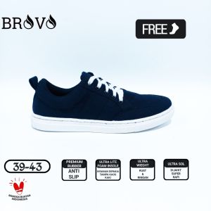 Brovo Sepatu branded Lokal Sneakers Kets Brand Local Casual Pria Wanita Black White Jhonson Dress Keren Buat Gaya Daily Deals