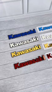 Emblem Loggo Kawasaki Sticker Tempel Timbul 3D Set Kanan Kiri Akrilik Tebal 2mm