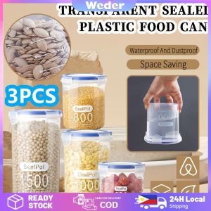 3pcs Sealed Jar With Lid Food Grade Candy Snack Storage Jar Kitchen Grain Dry Goods Storage Box Weder
