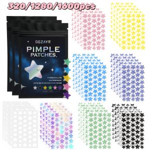 320/1280/1600pcs 8 Color Star Patches Multi-Size Hydrocolloid Acne Covers for Men Women All Skin Types